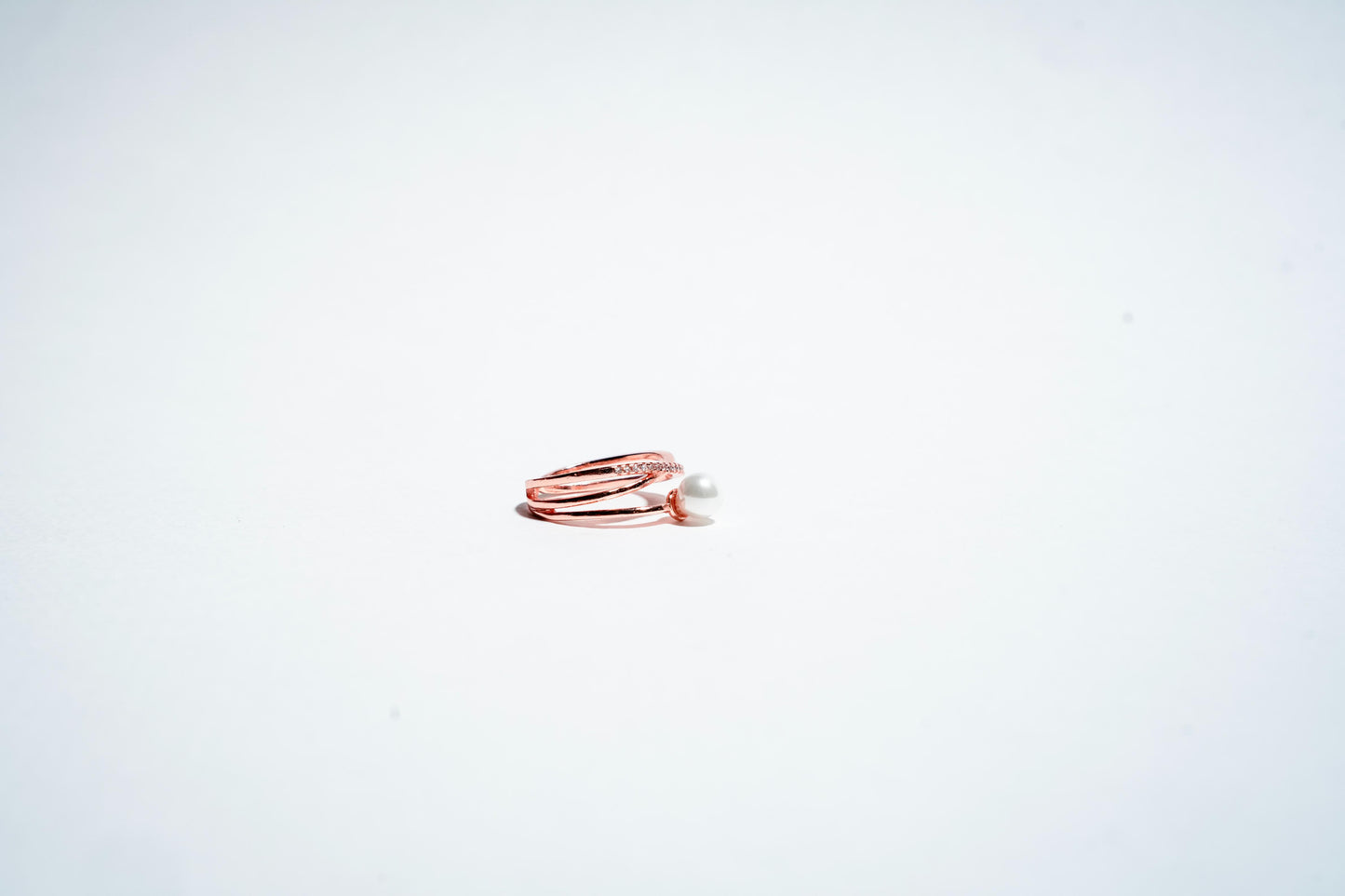 Serenity Cross Pearl Ring: Ethereal Elegance