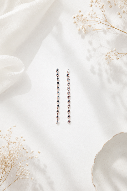 Linear Infinity Crystal Drop Earrings