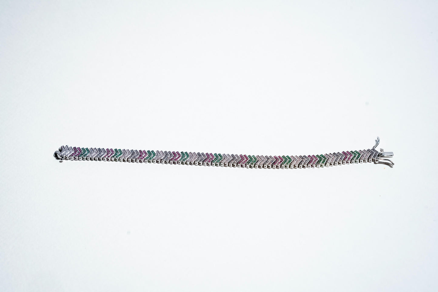 The Spectrum Chevron Tennis Bracelet – 925 Sterling Silver