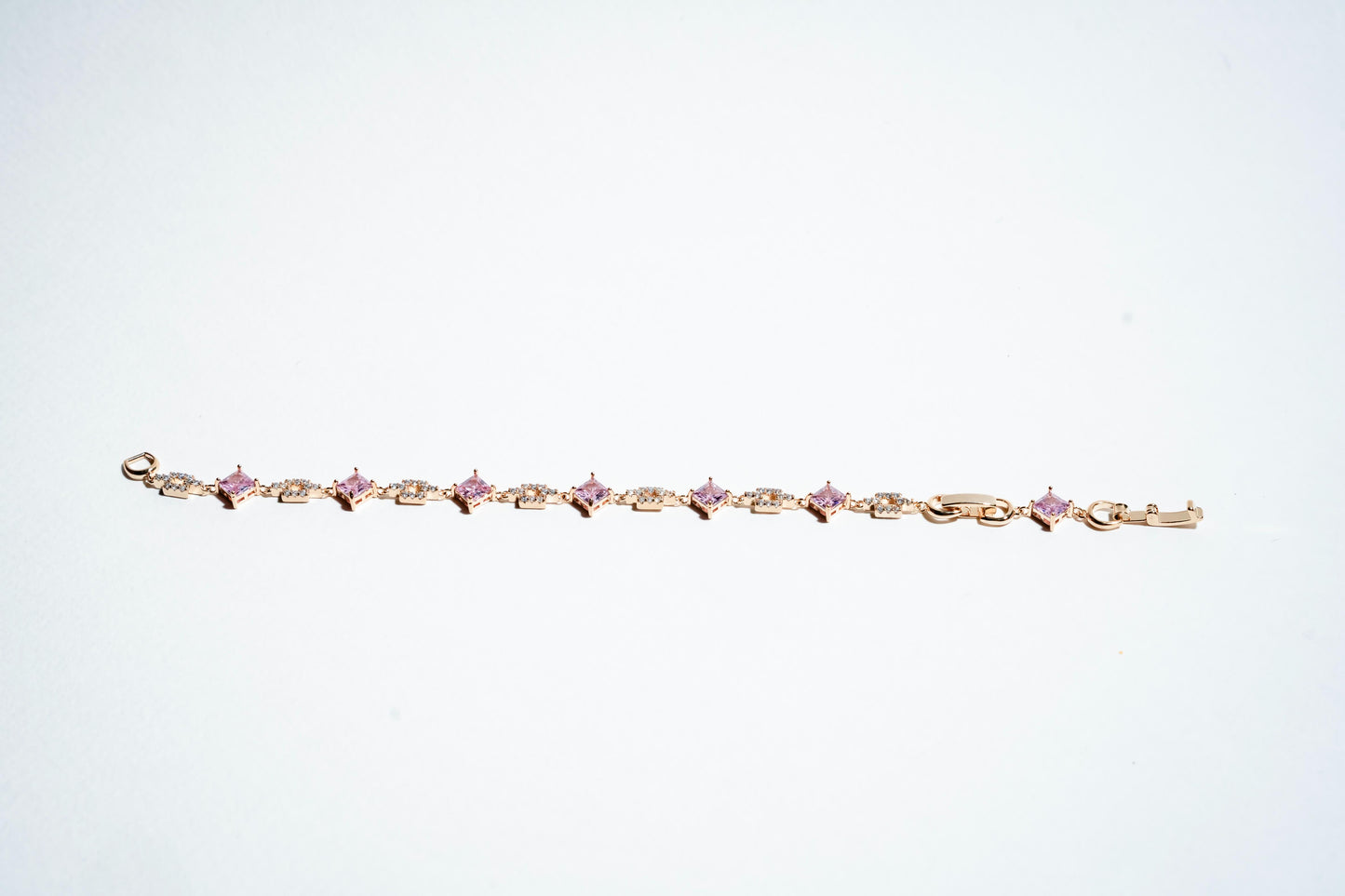 The Royal Amethyst Square Link Bracelet