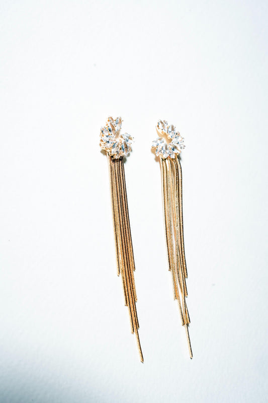 Aurelia Fringe Statement Earrings – 18K Gold Plated