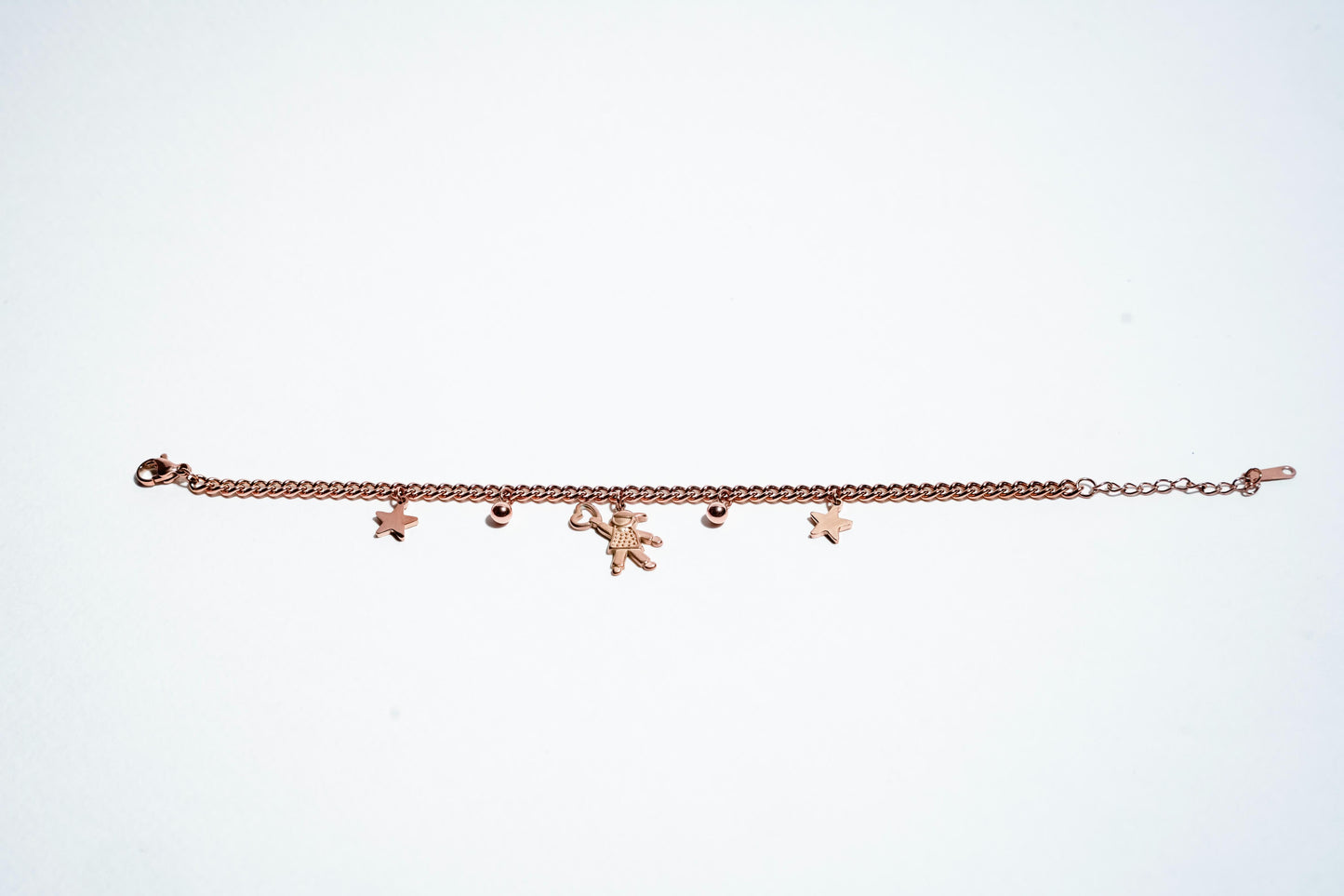 Whimsical Wonders: Rose Gold-Plated Celestial Charm Bracelet