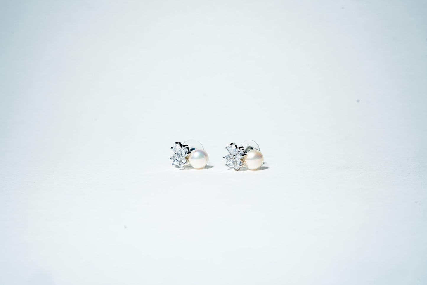 The Floret Bloom Pearl Studs - 925 Sterling Silver