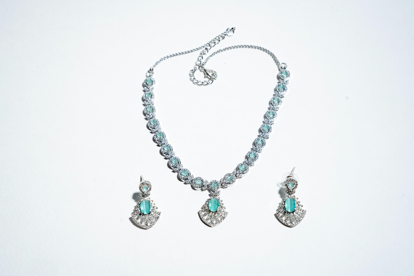 The Ethereal Azure Collection: Handcrafted 925 Sterling Silver Set