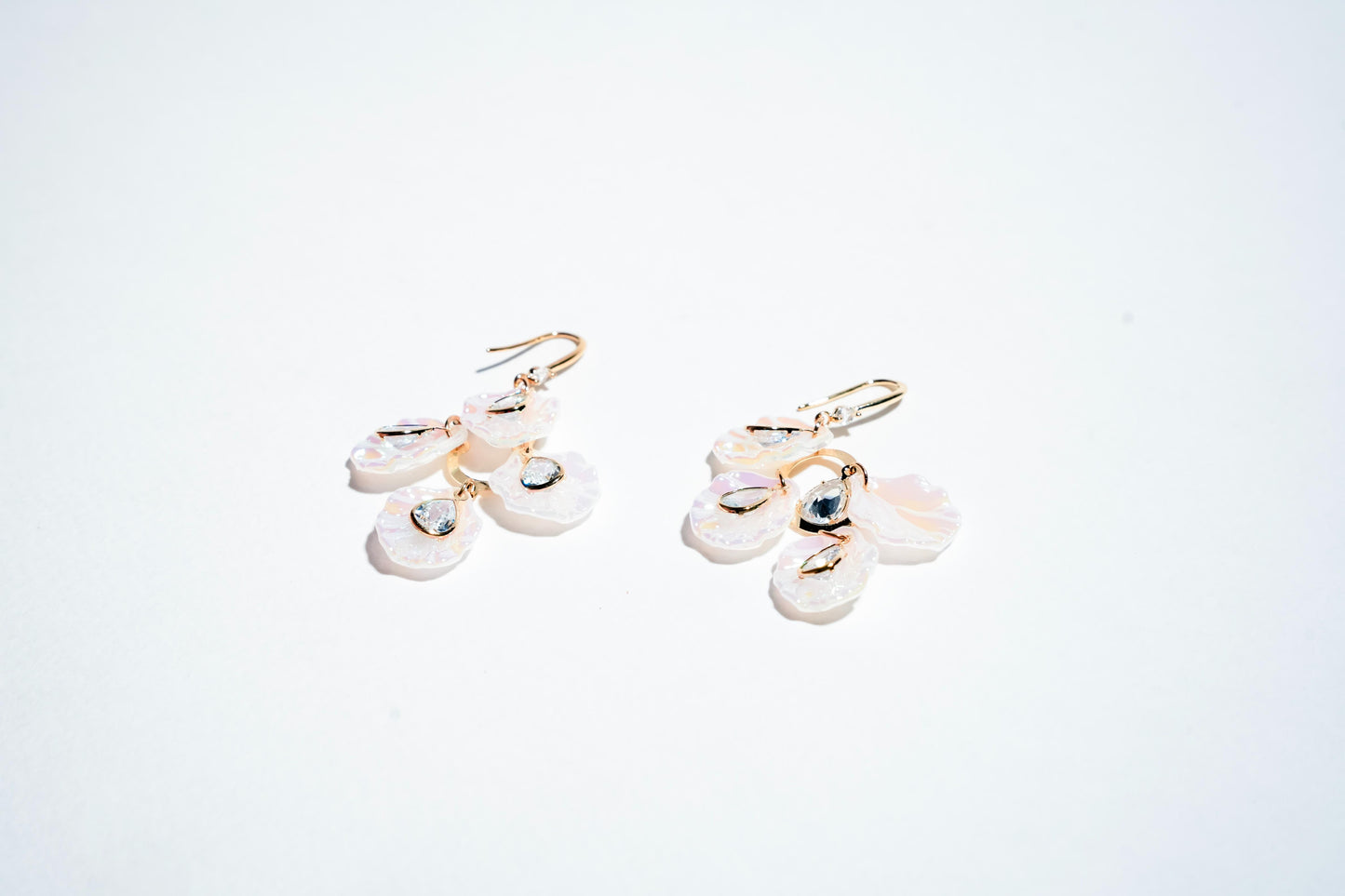 Celestial Petal 18K Gold-Plated Drop Earrings