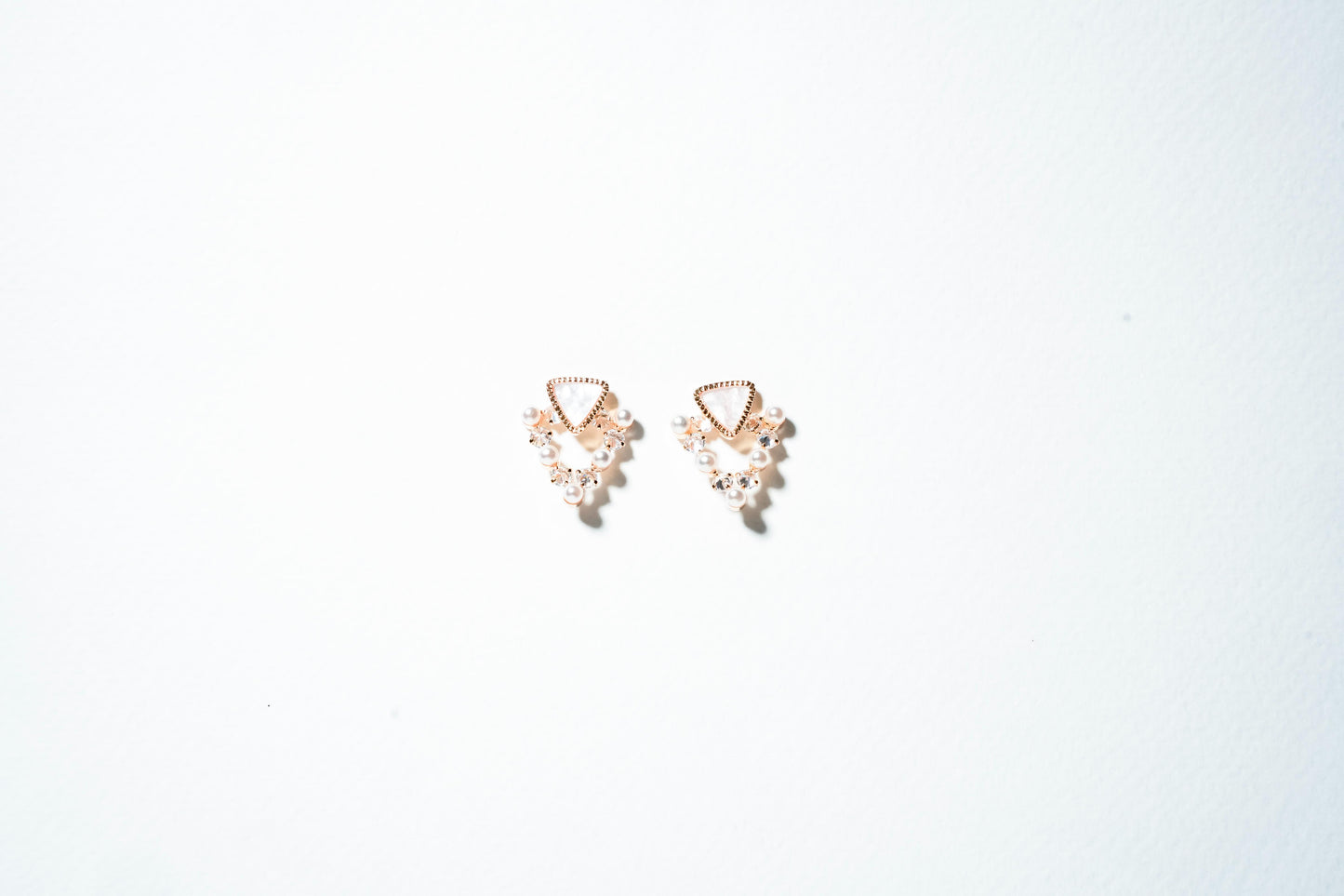 Serene Pearl & Geometry Drape Earrings – 18K Gold Plated