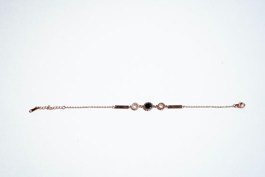 Petals of Grace: Rose Gold-Plated Celestial Link Bracelet