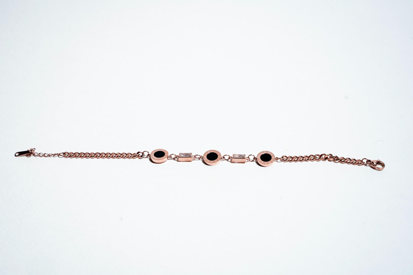 Ethereal Noir: Premium Rose Gold-Plated Minimalist Statement Bracelet