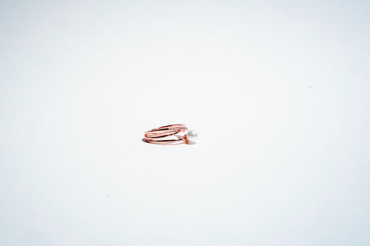 Serenity Cross Pearl Ring: Ethereal Elegance