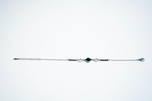 The Midnight Clover Elegance Bracelet – 925 Sterling Silver