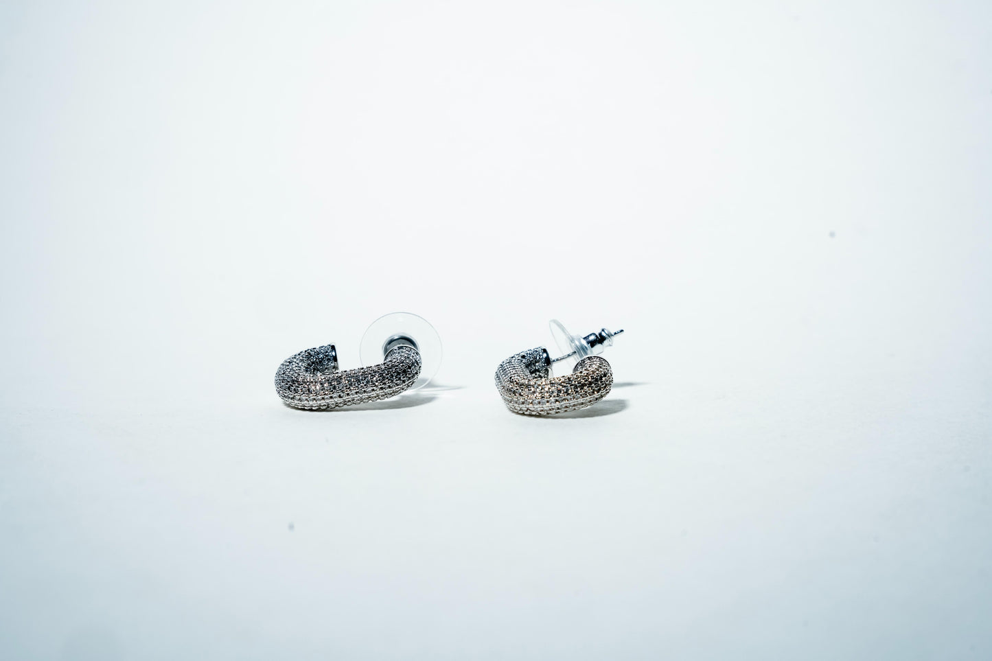 The Pave Bold U-Hoop Earrings – 925 Sterling Silver