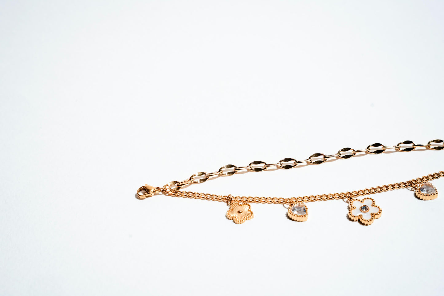 The Enamel Blossom & Heart Charm Bracelet
