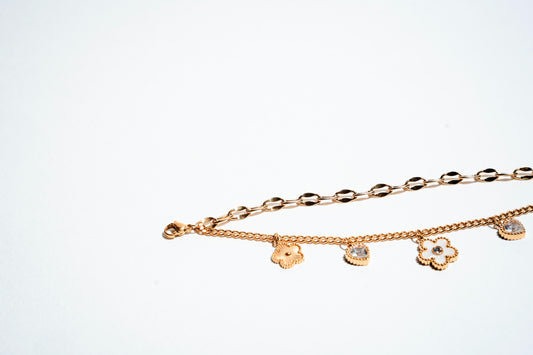 The Enamel Blossom & Heart Charm Bracelet
