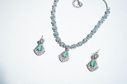 The Ethereal Azure Collection: Handcrafted 925 Sterling Silver Set