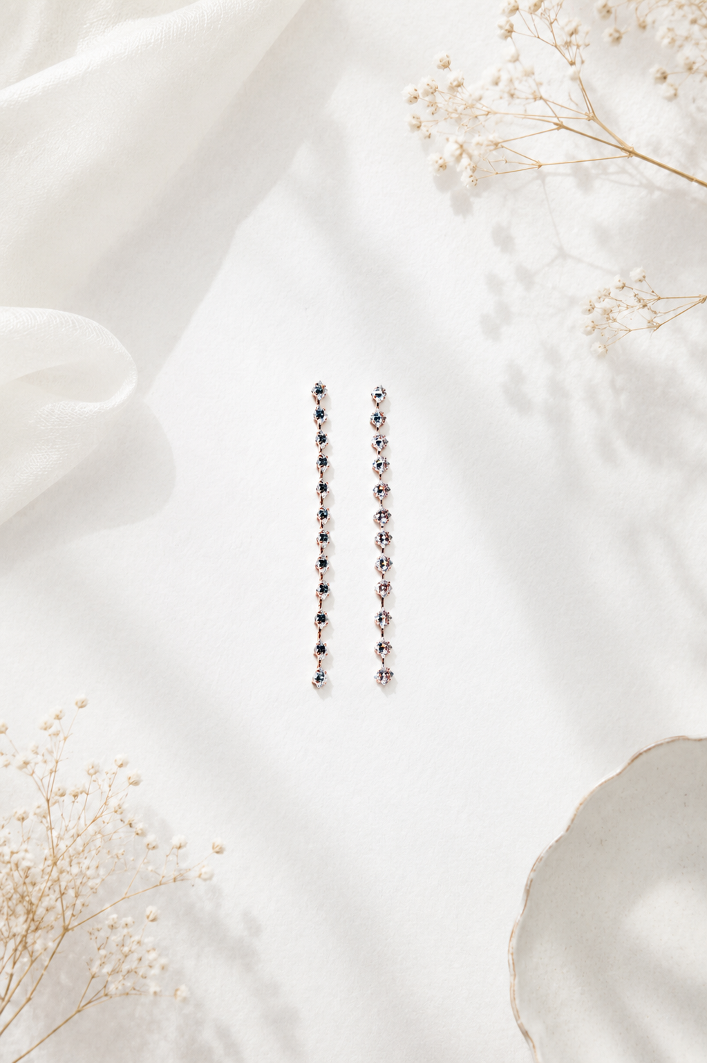 Linear Infinity Crystal Drop Earrings