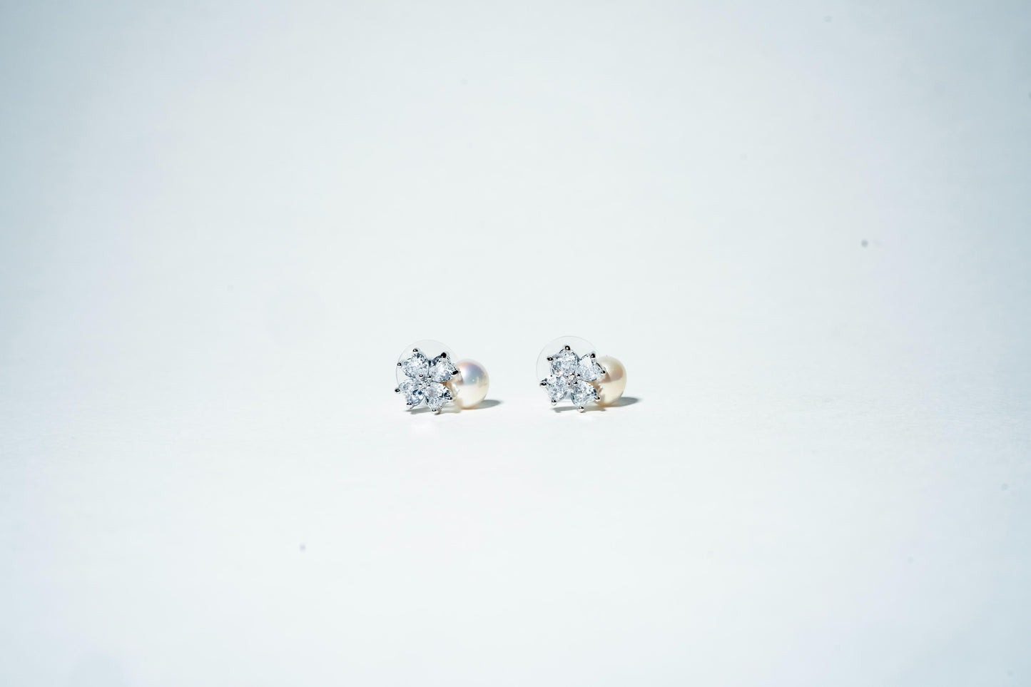 The Floret Bloom Pearl Studs - 925 Sterling Silver