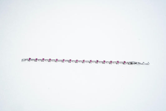 The Crimson Ethereal Tennis Bracelet – 925 Sterling Silver