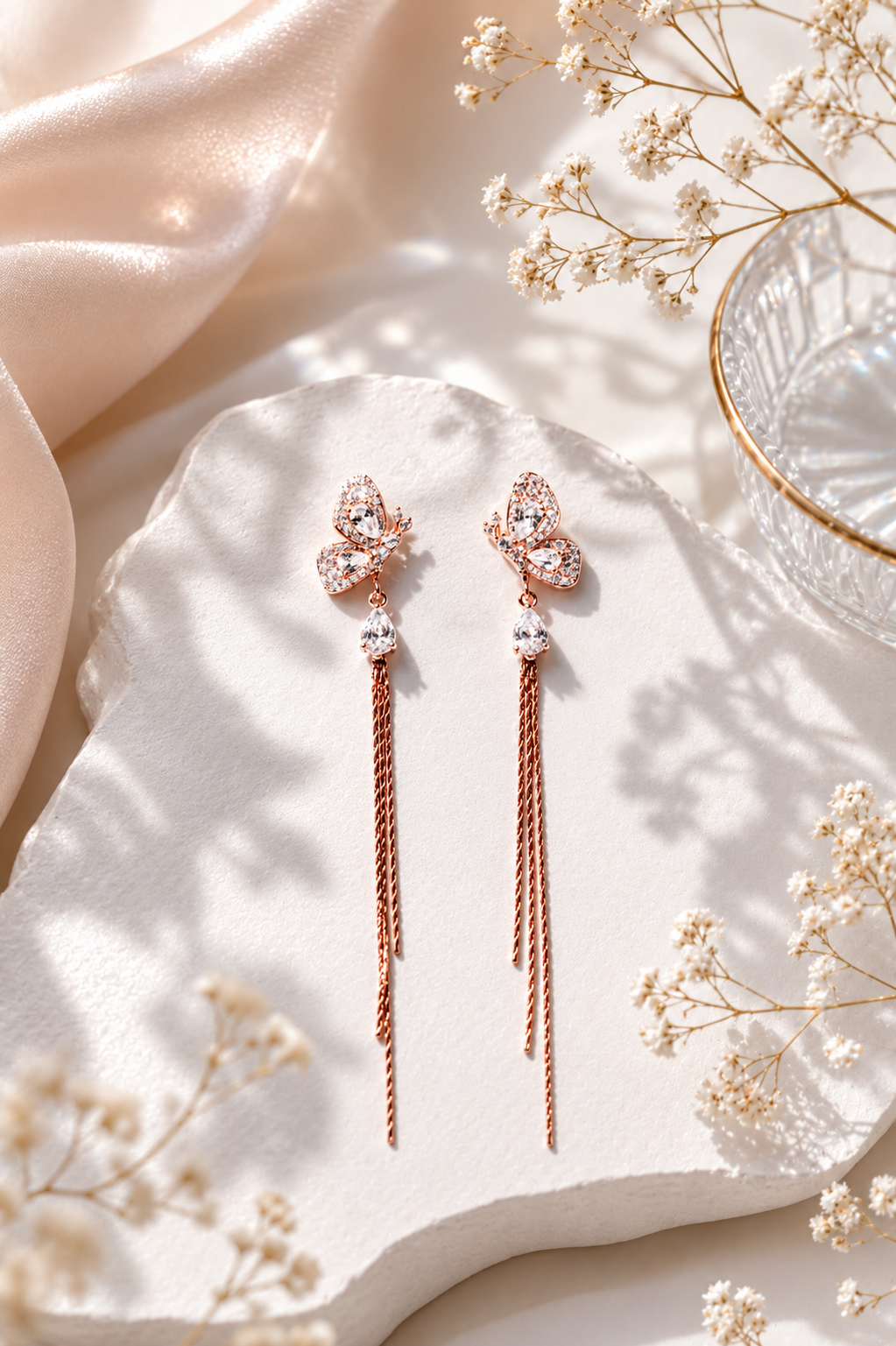 Monarch Wing Fringe Drop Earrings