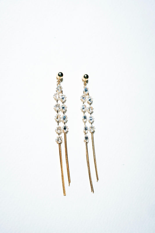 Radiance Double-Strand Dangle Earrings – 18k Gold Plated