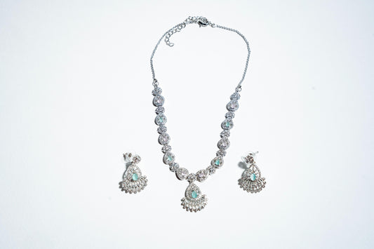 The Luminescent Aura Ensemble: Handcrafted 925 Sterling Silver Set