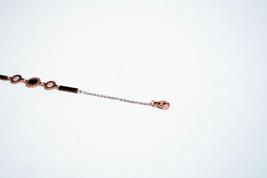 Petals of Grace: Rose Gold-Plated Celestial Link Bracelet