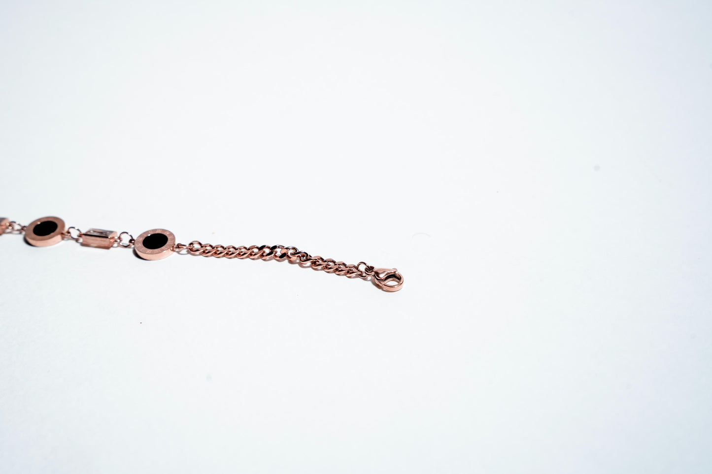 Ethereal Noir: Premium Rose Gold-Plated Minimalist Statement Bracelet