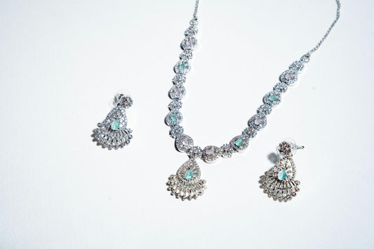 The Luminescent Aura Ensemble: Handcrafted 925 Sterling Silver Set