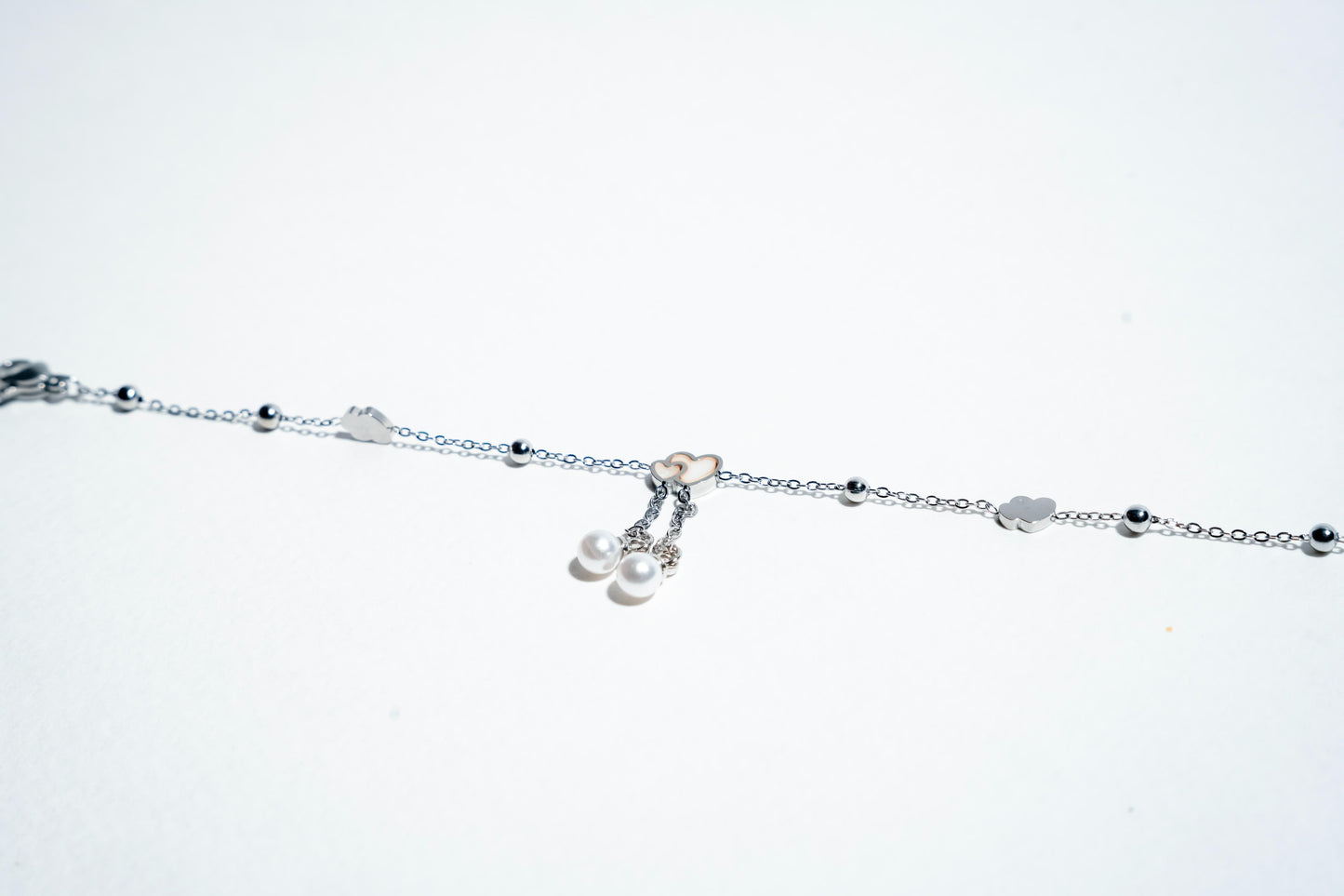 Celestial Romance: The Pearl & Heart Keepsake Bracelet – 925 Sterling Silver