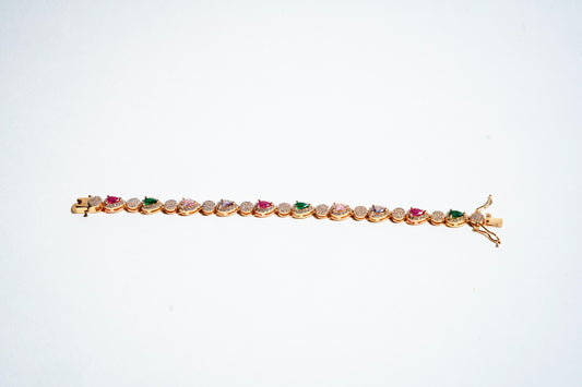 The "Prism Radiance" Multi-Gemstone Tennis Bracelet