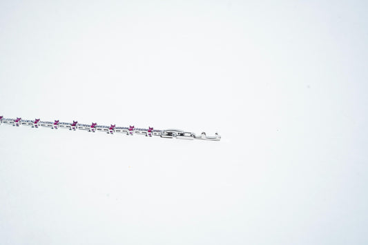 The Crimson Ethereal Tennis Bracelet – 925 Sterling Silver