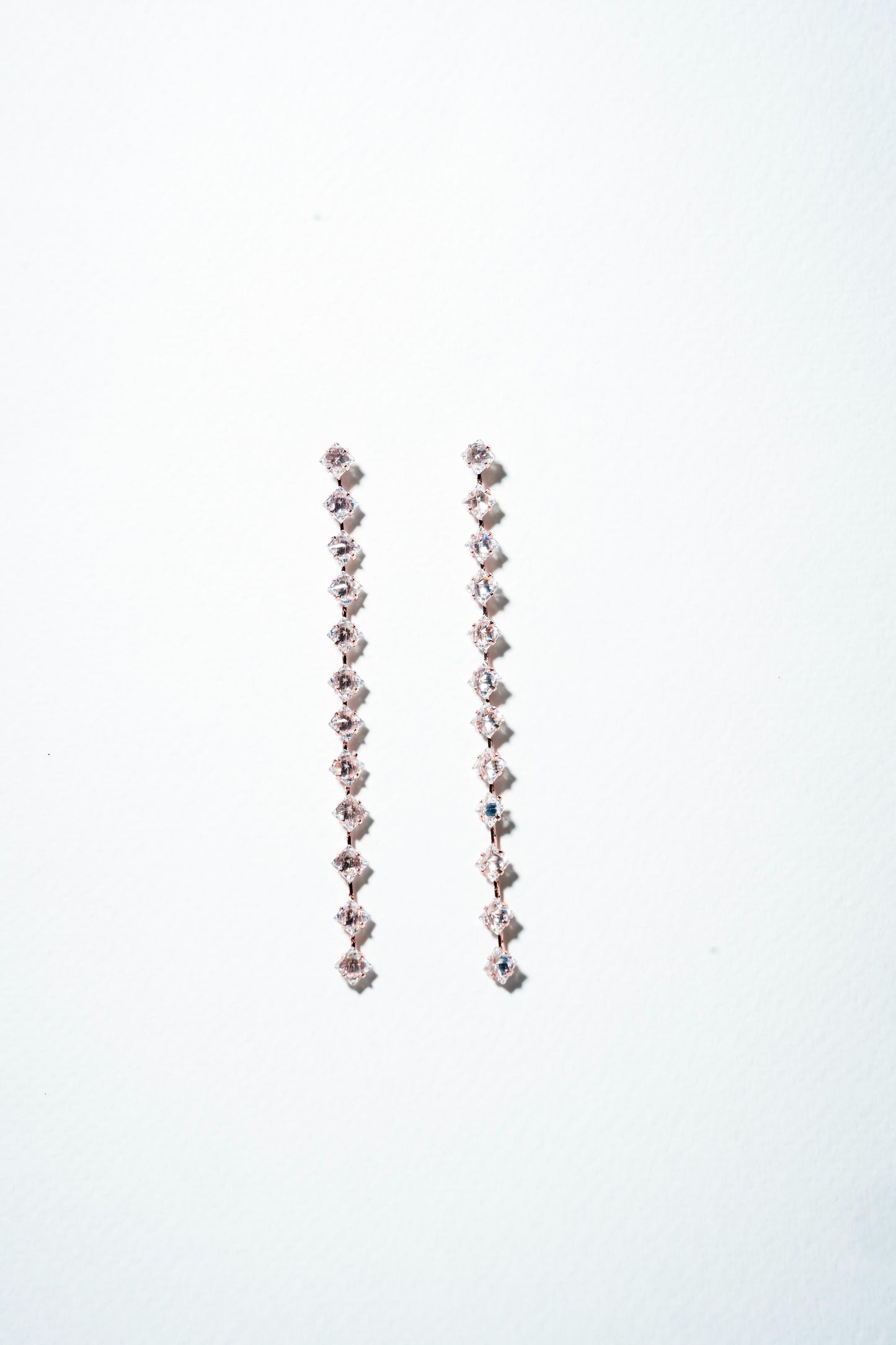 Linear Infinity Crystal Drop Earrings