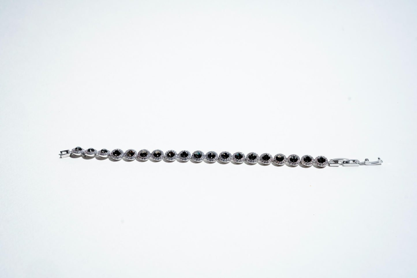 The Midnight Halo: 925 Sterling Silver Stone-Set Bracelet