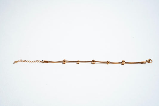 The "Golden Orbit" Snake Chain Bracelet
