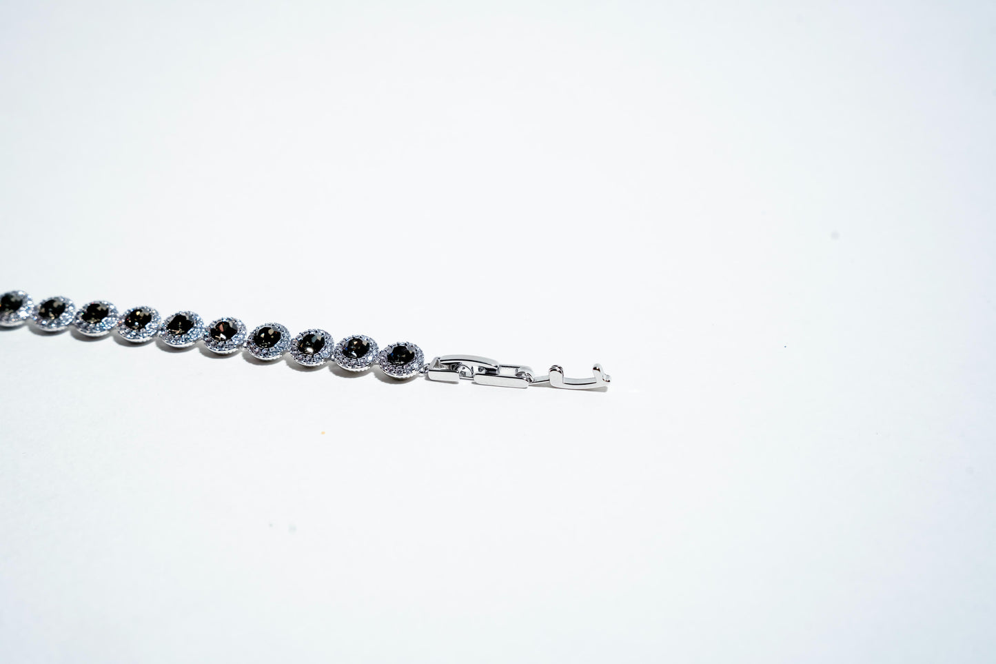 The Midnight Halo: 925 Sterling Silver Stone-Set Bracelet