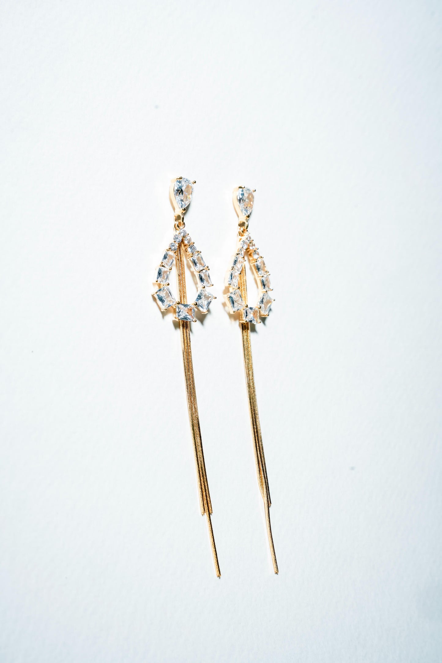 Celestial Cascade: Radiant Crystal Teardrop Dangles