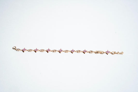 The Royal Amethyst Square Link Bracelet