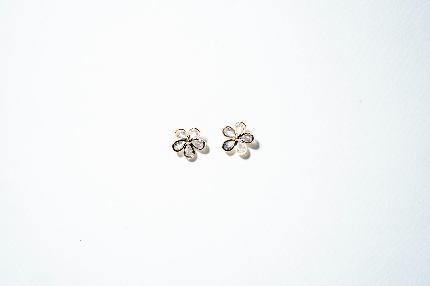 Flora Bloom Asymmetric Drop Earrings – 18K Gold Plated