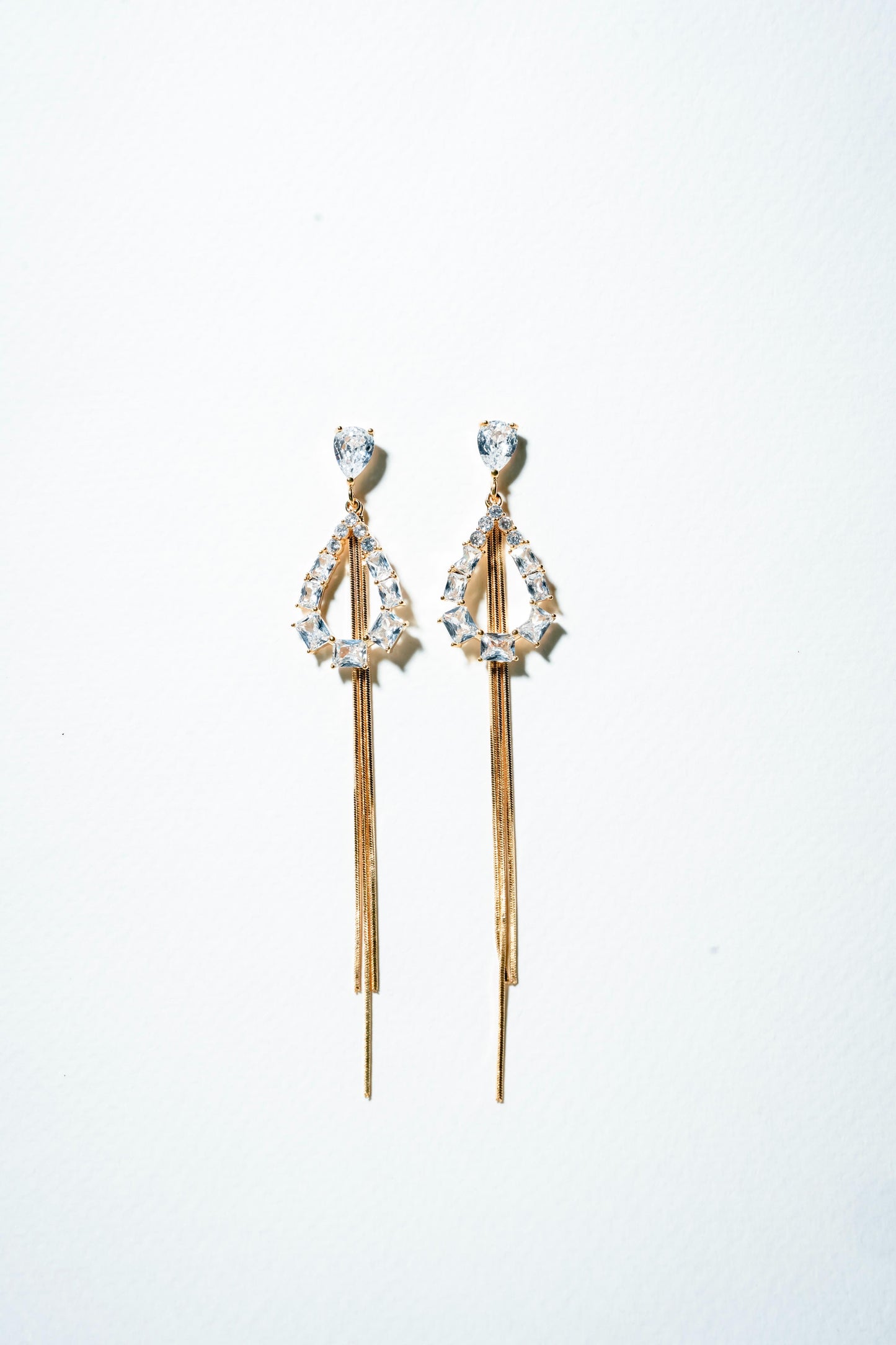 Celestial Cascade: Radiant Crystal Teardrop Dangles