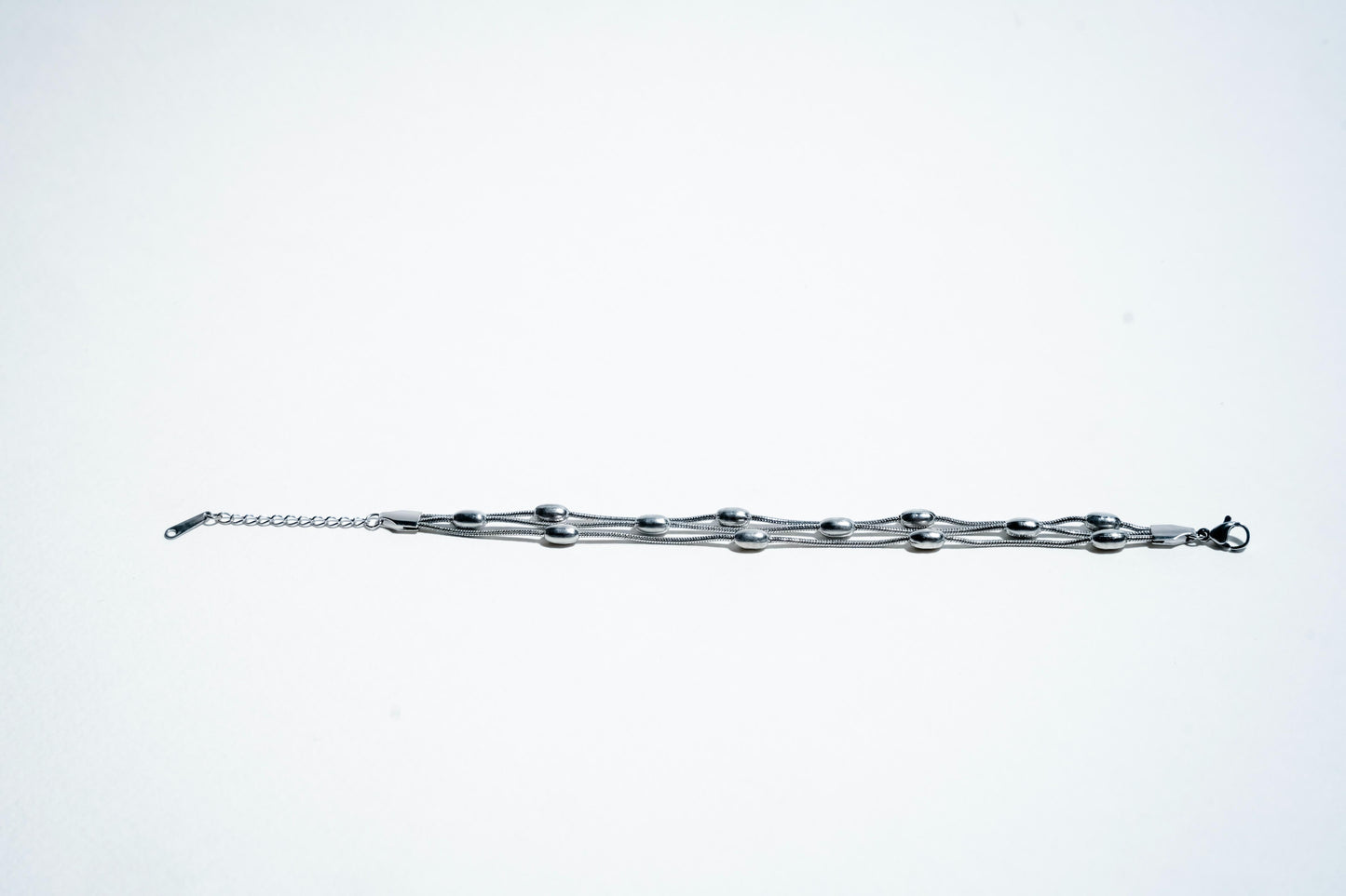The Ethereal Strand: 925 Sterling Silver Layered Bead Bracelet