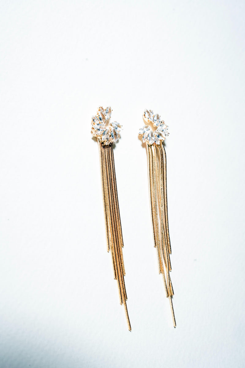 Aurelia Fringe Statement Earrings – 18K Gold Plated