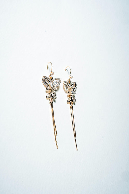 Luminous Monarch Dangle Earrings – 18k Gold Plated