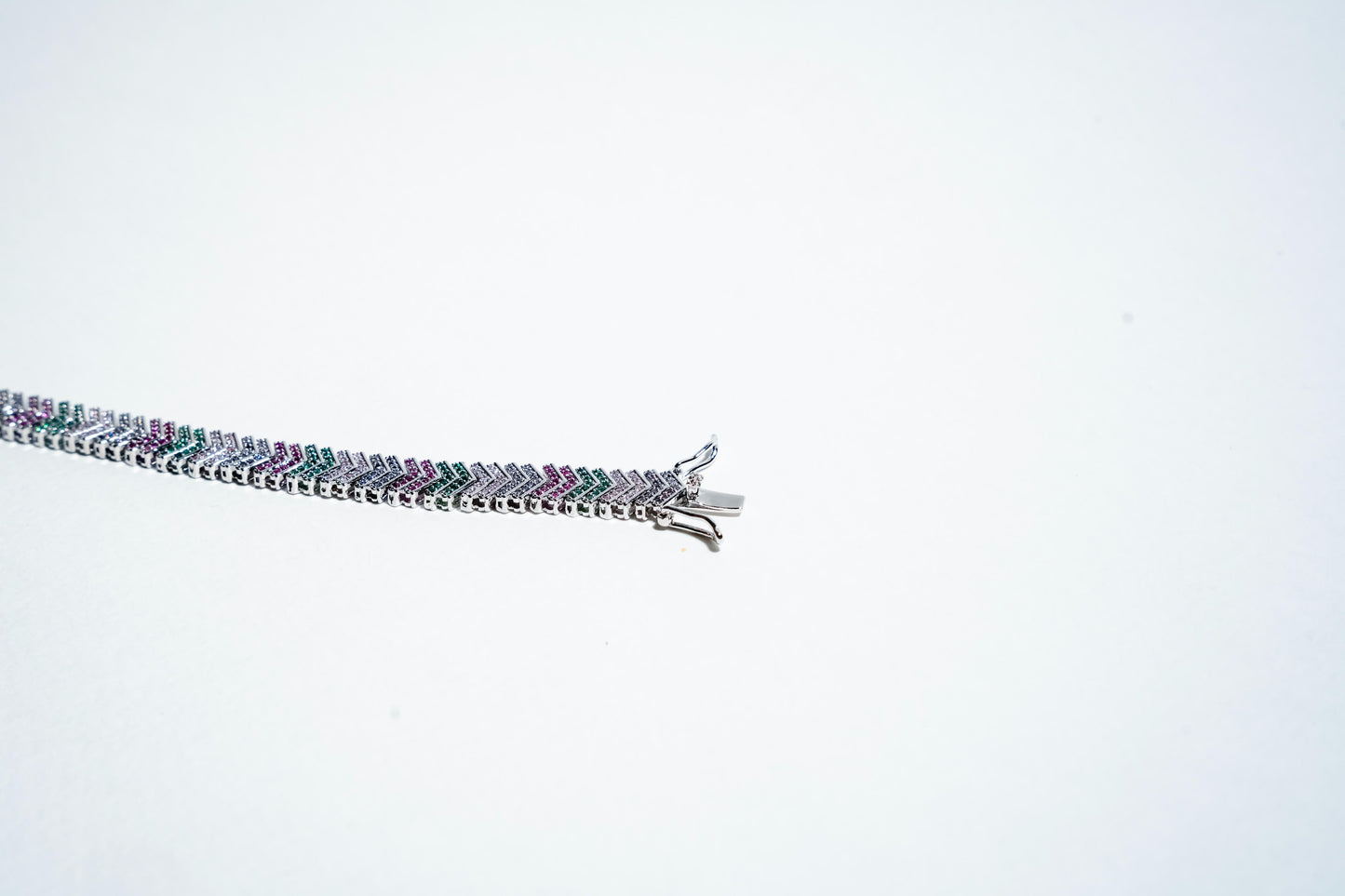 The Spectrum Chevron Tennis Bracelet – 925 Sterling Silver