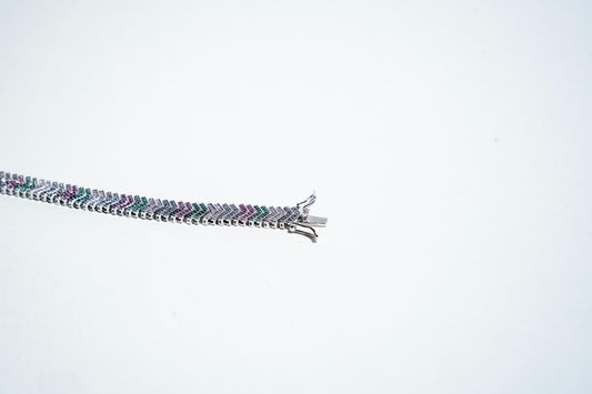 The Spectrum Chevron Tennis Bracelet – 925 Sterling Silver