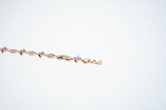 The Royal Amethyst Square Link Bracelet