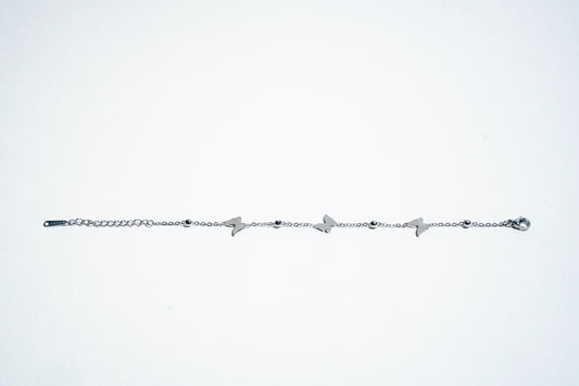 The Whispering Butterfly: 925 Sterling Silver Charm Bracelet