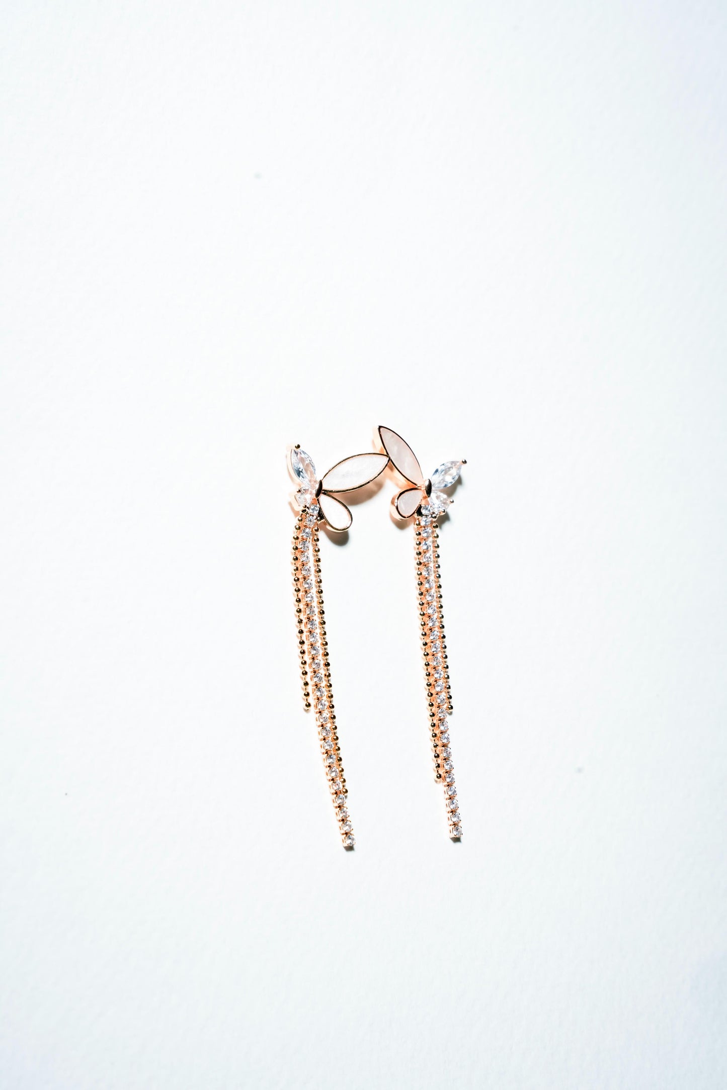 Butterfly Wing Luster Drop Earrings – 18K Gold Plated