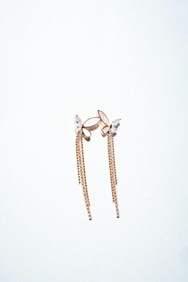 Butterfly Wing Luster Drop Earrings – 18K Gold Plated
