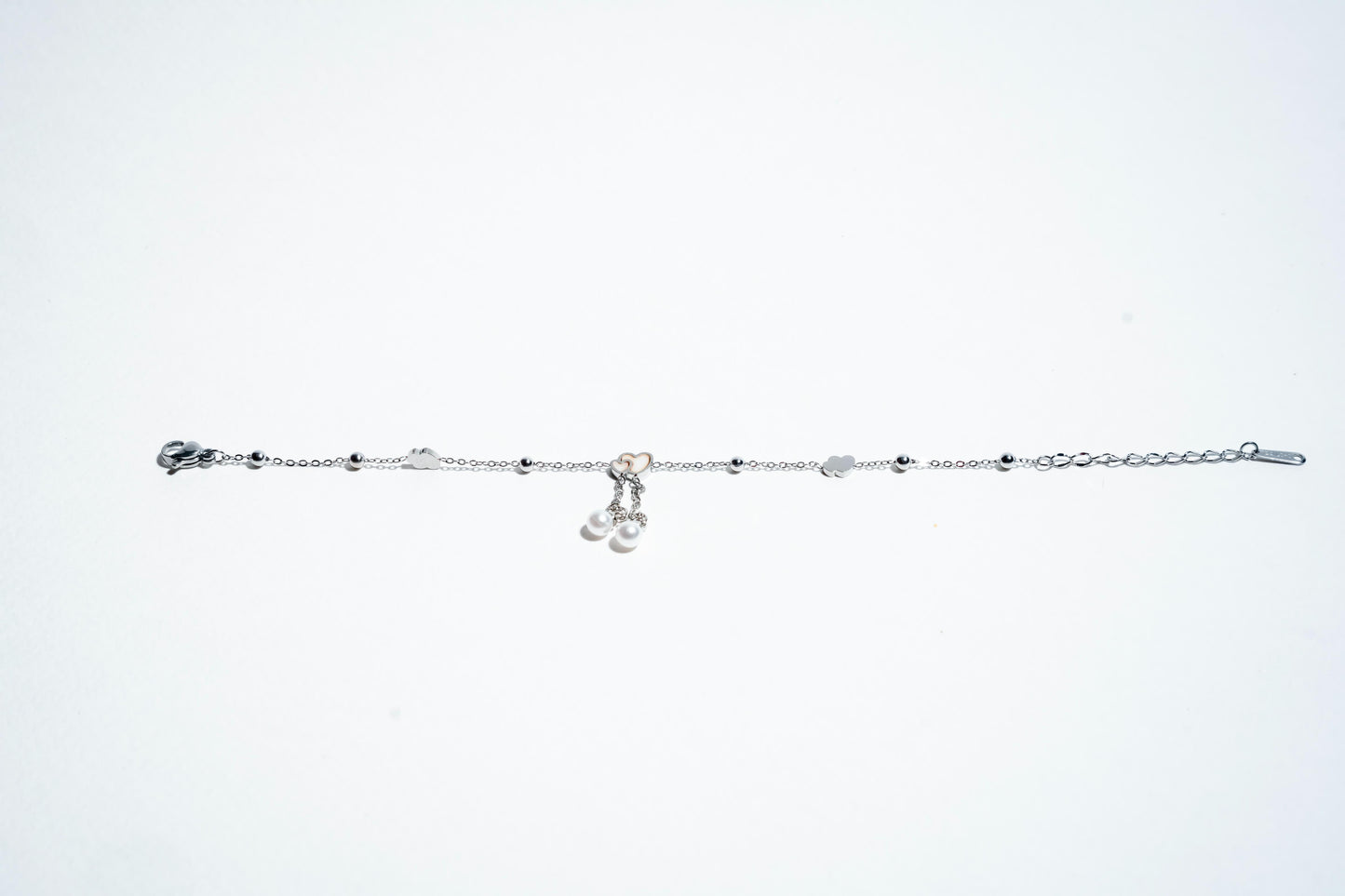 Celestial Romance: The Pearl & Heart Keepsake Bracelet – 925 Sterling Silver