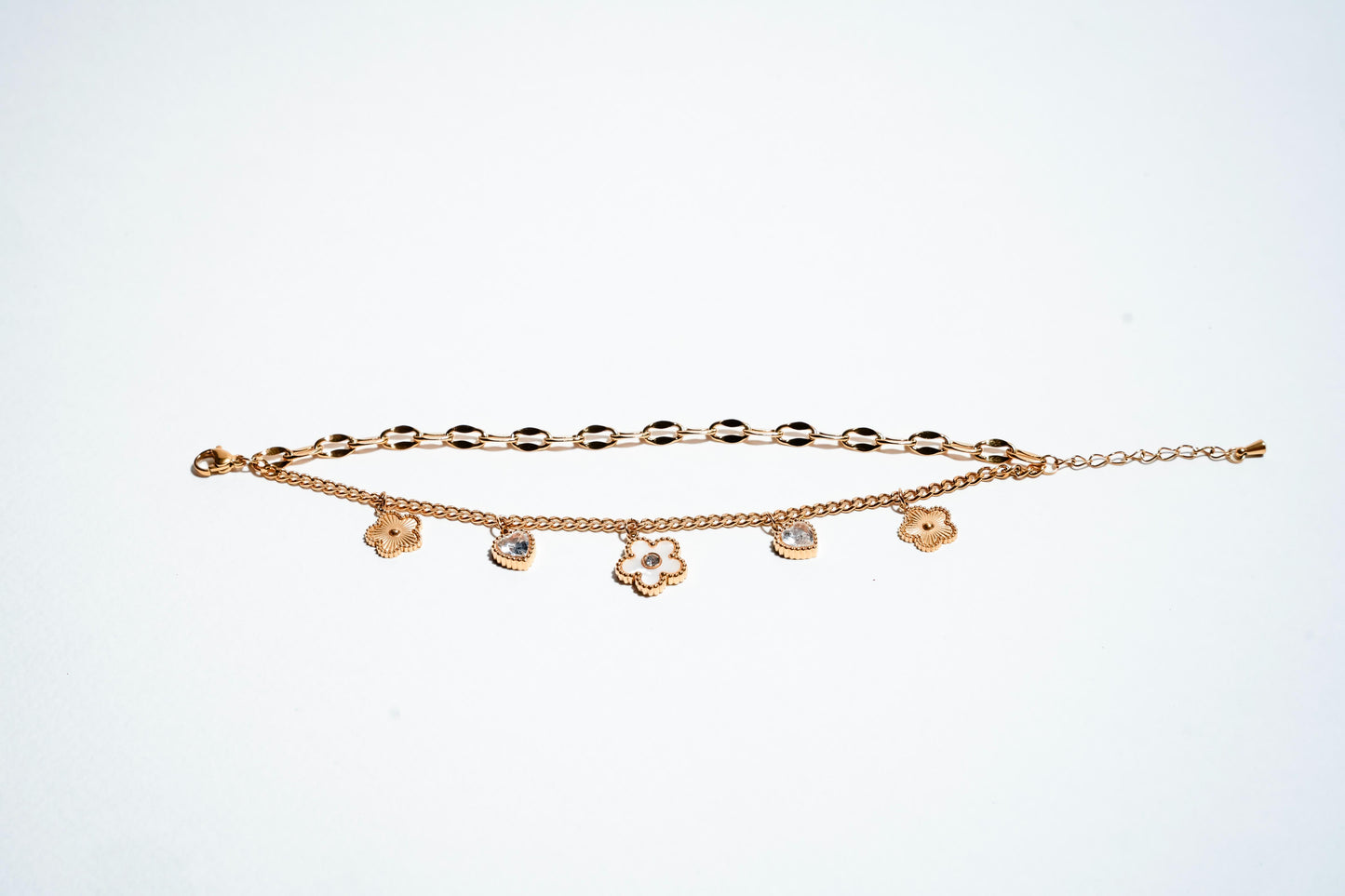 The Enamel Blossom & Heart Charm Bracelet