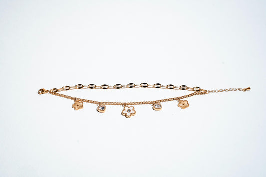 The Enamel Blossom & Heart Charm Bracelet